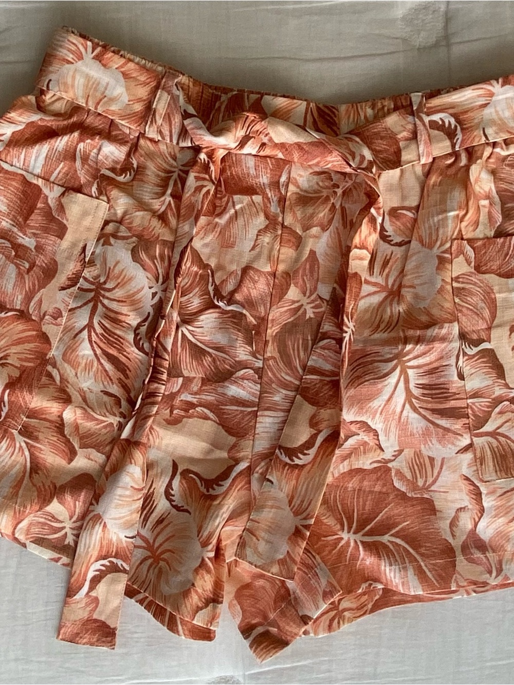Forever 21 Coral & Cream Tropical Print Women’s Shorts